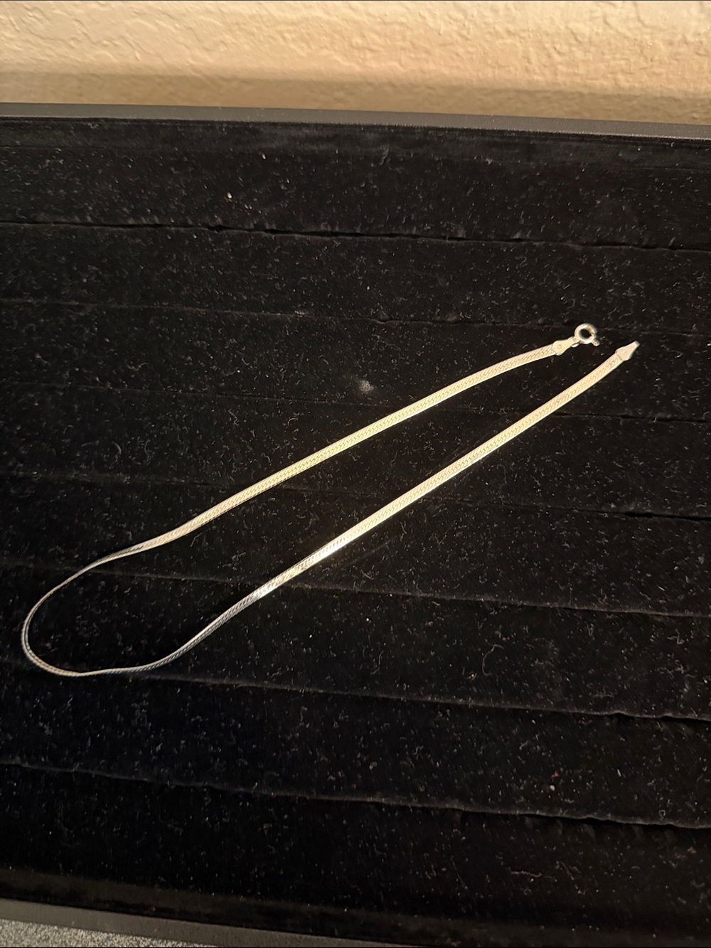 Sterling Silver Herringbone Necklace - Shiny Silver
